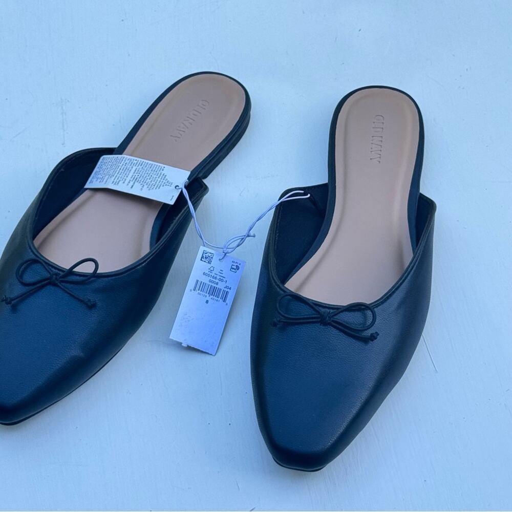 Old Navy Women's Low Heel Black Jack Ballet Mule Sz 8 NWT